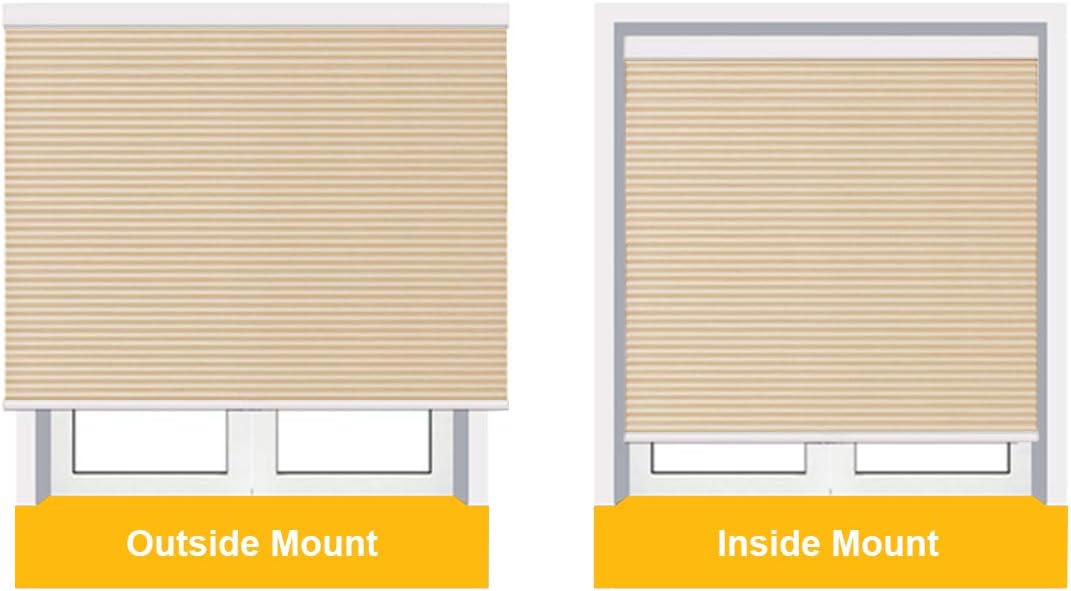 Cellular Blinds Cordless Shades for Windows Single Cell Shade - Provide Privacy and Filters Light - 34 x 64 inch, Ivory Beige(Light Filtering)